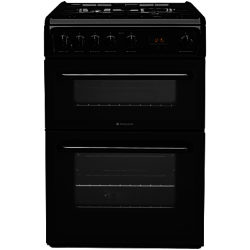 Hotpoint HAG60K Gas Cooker, Black